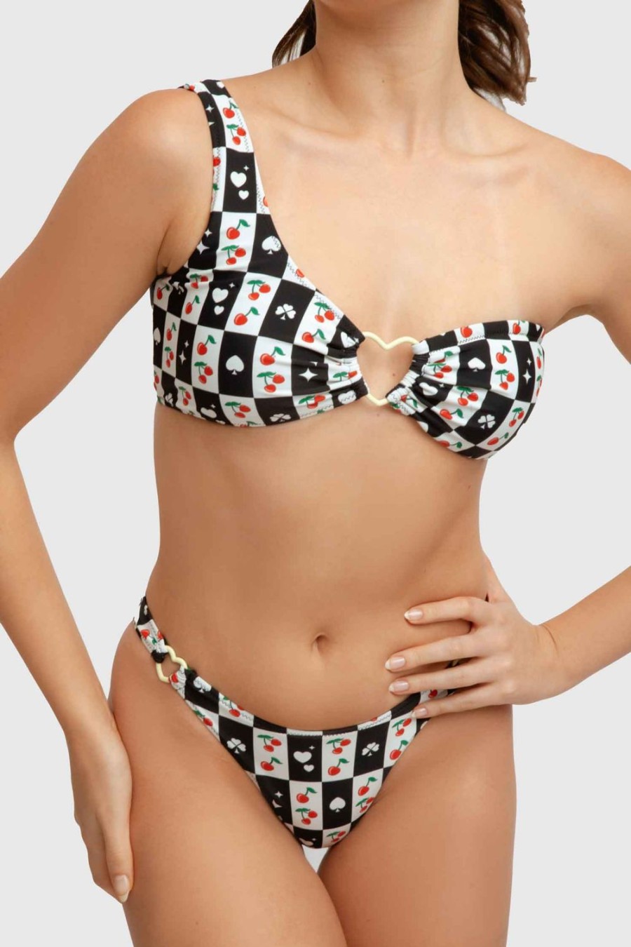 Swim Blackbough Swim | Tasha Side-Ring Cheeky Bottoms Checkmate