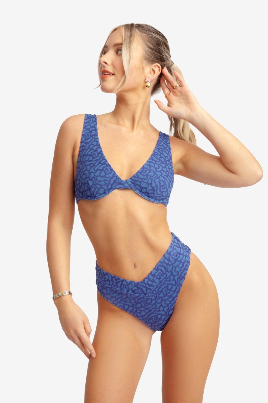 Swim Blackbough Swim | Vanessa Underwire Top Midnight Jacquard