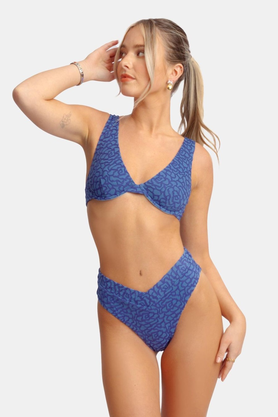 Swim Blackbough Swim | Vanessa Underwire Top Midnight Jacquard