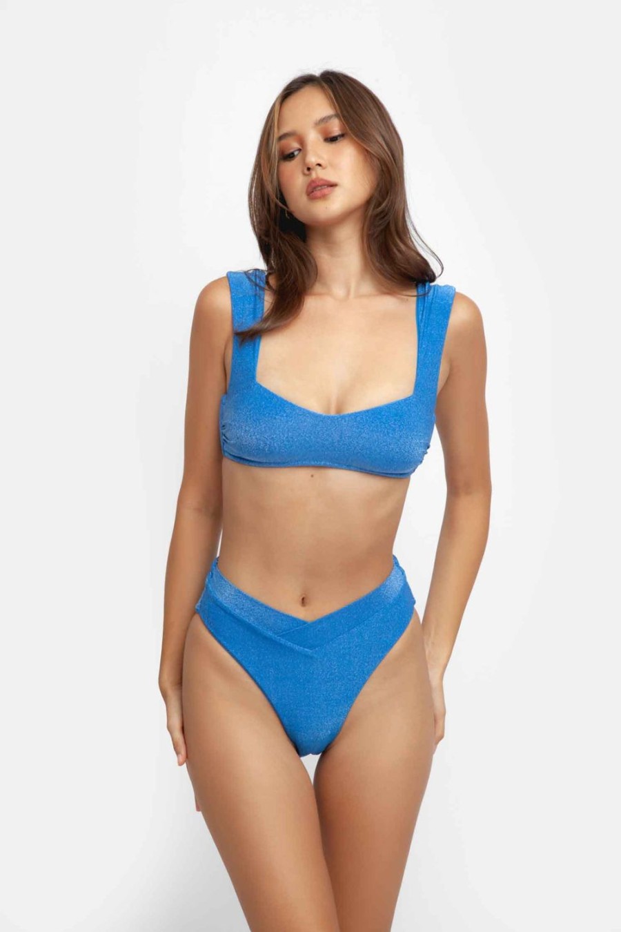 Swim Blackbough Swim | Jamie Square Neck Top Princess-Blue Shimmer