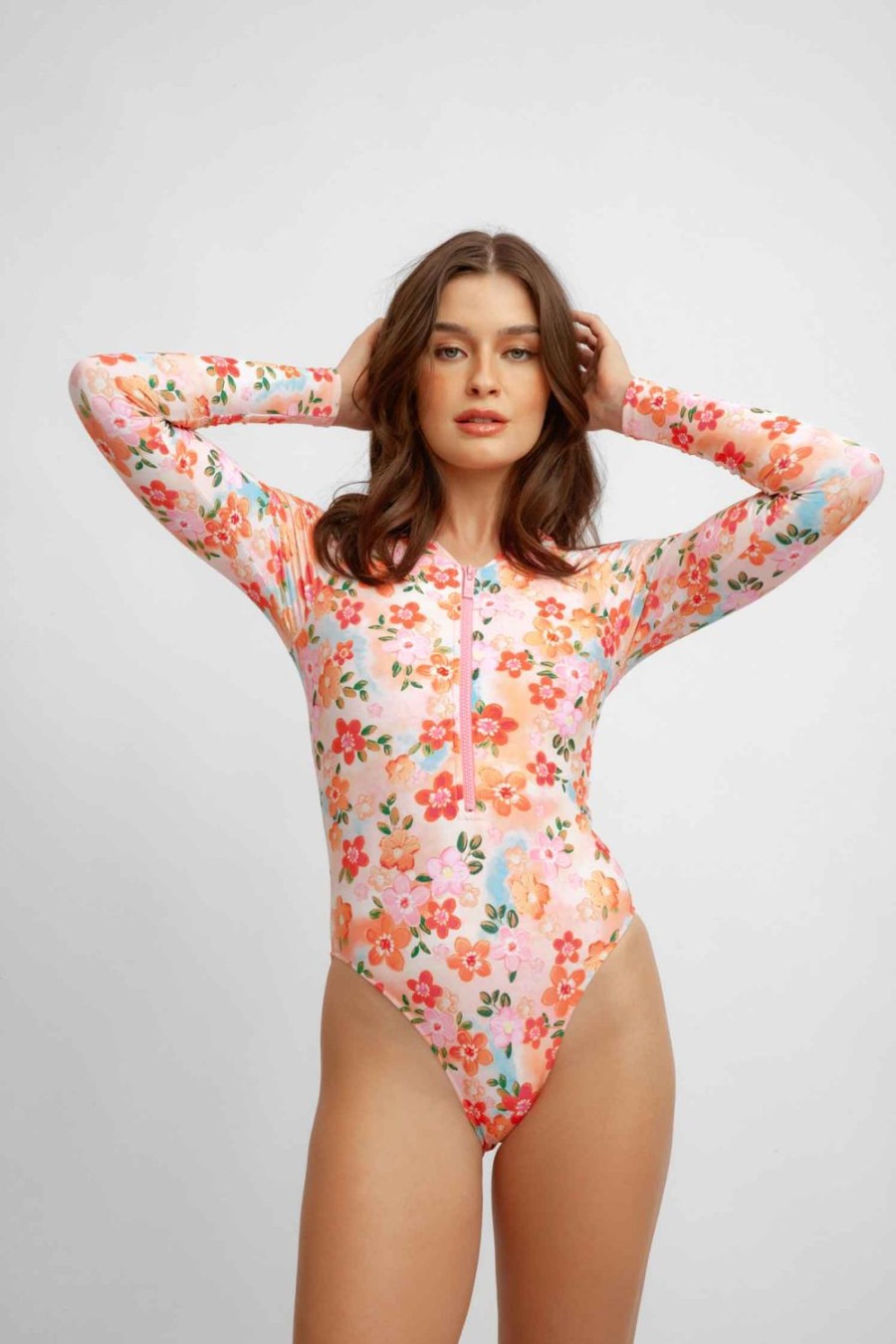 Swim Blackbough Swim | Jenny Long-Sleeve Surf One Piece Sugarplum