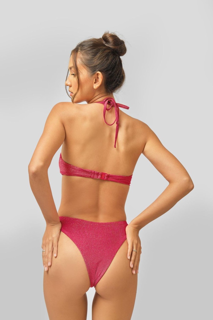 Swim Blackbough Swim | Thea Asymmetrical Cheeky Bottoms Ruby Shimmer