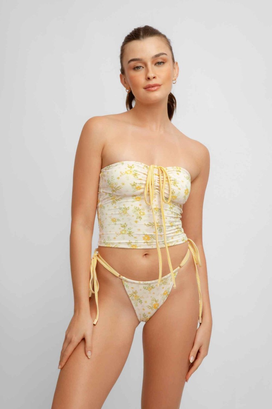 Swim Blackbough Swim | Elya Tankini Top Marigold Pointelle