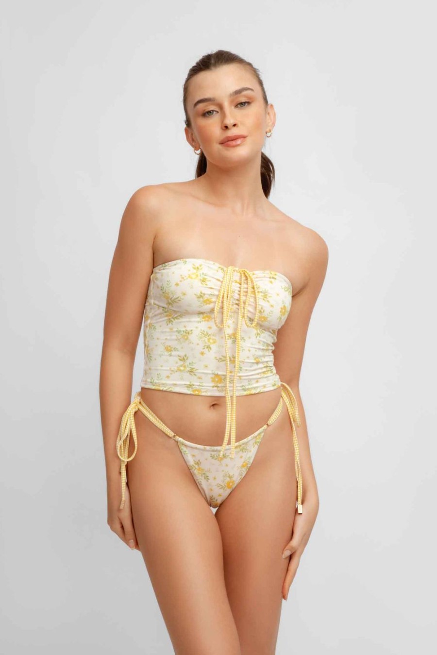 Swim Blackbough Swim | Elya Tankini Top Marigold Pointelle