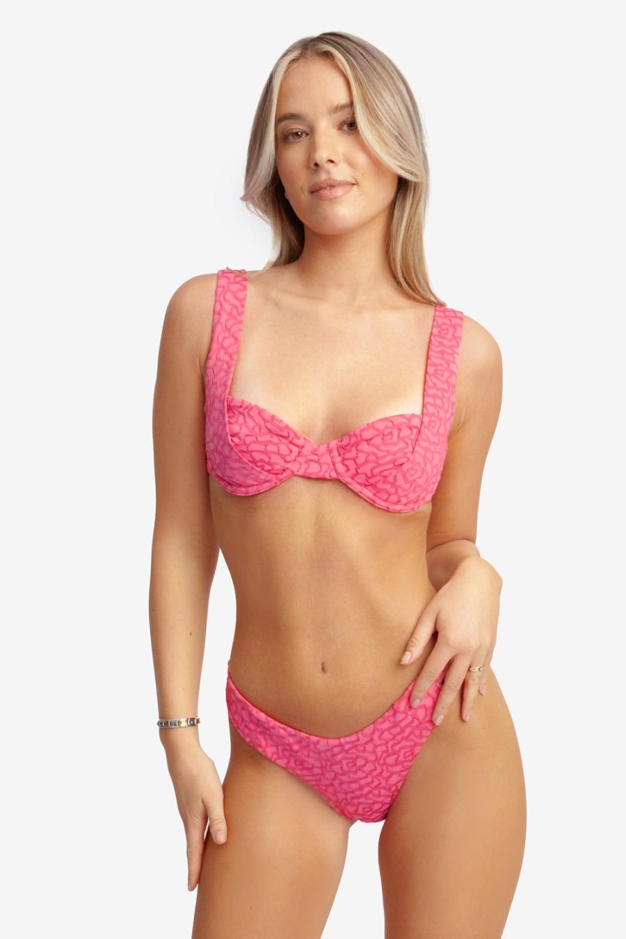 Swim Blackbough Swim | Tiana Underwire Top Rosy-Glow Jacquard