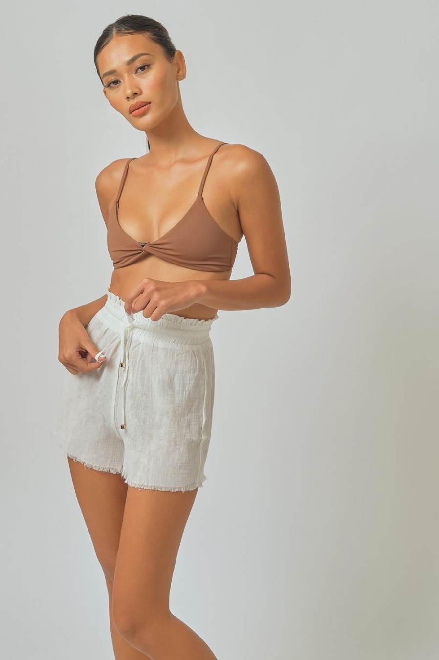 Apparel Blackbough Swim | Cami Linen Shorts White