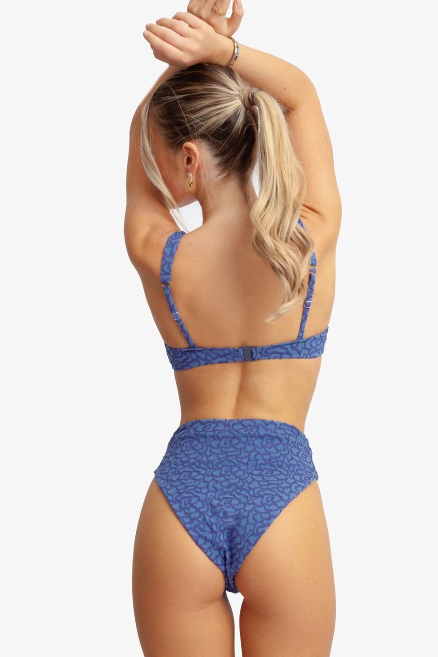 Swim Blackbough Swim | Valentina High Waist Medium Bottoms Midnight Jacquard