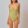 Swim Blackbough Swim | Amanda V Neck One Piece Matcha Jacquard