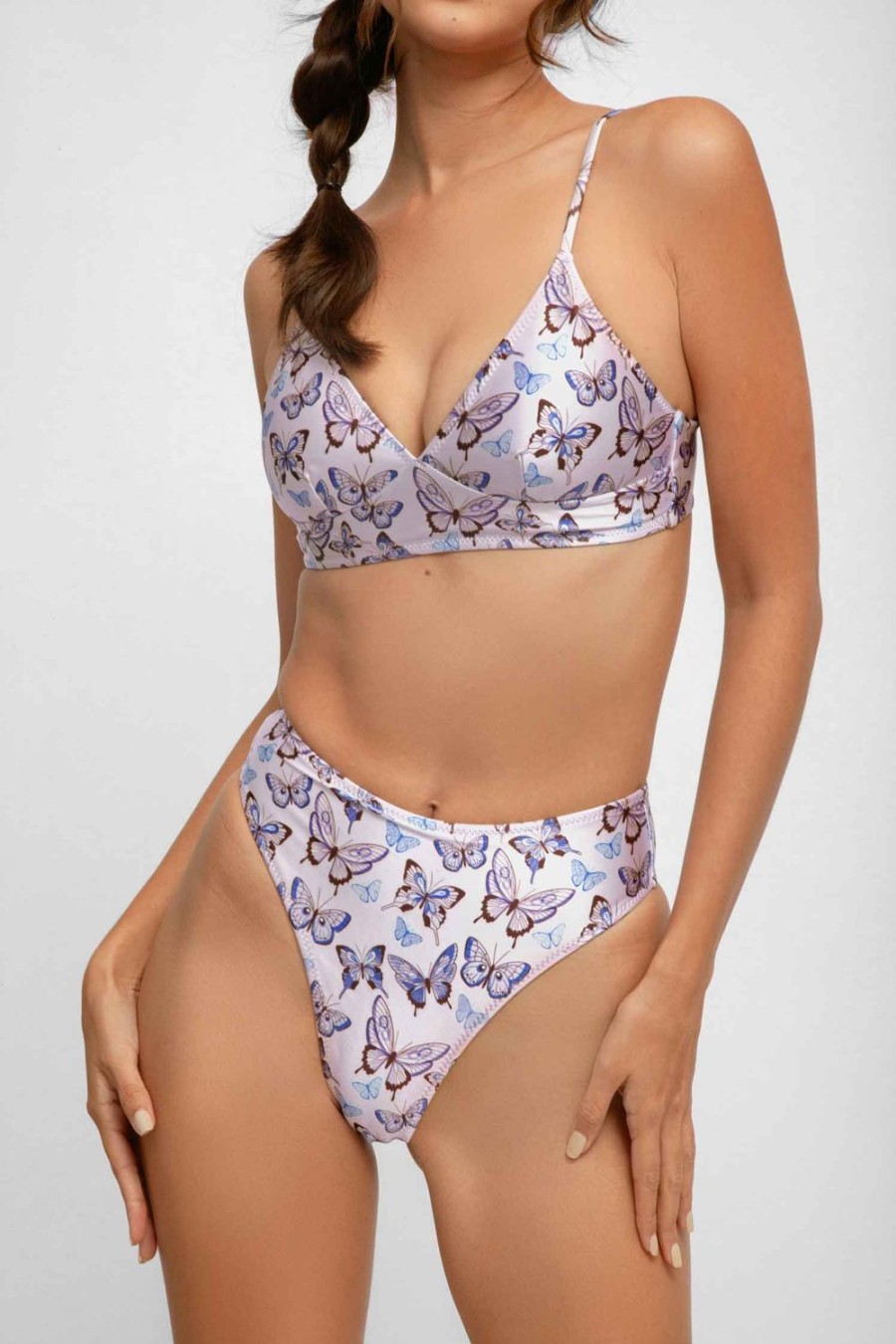 Swim Blackbough Swim | Brooke High Waist Medium Bottoms Flutter-Love Satin