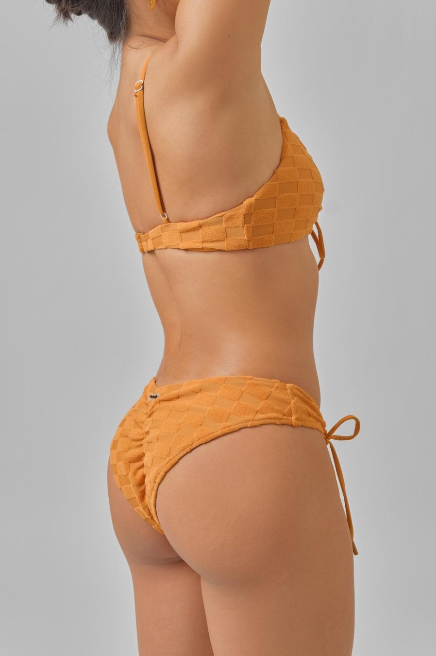 Swim Blackbough Swim | Sophia Ruched Cheeky Bottoms Toffee Jacquard